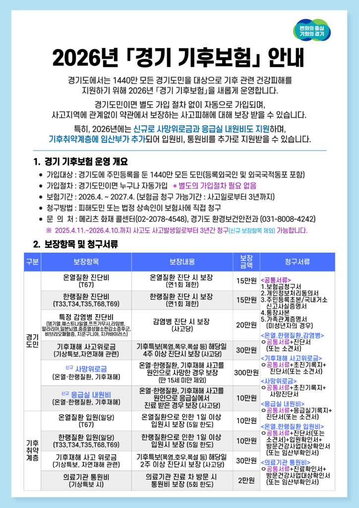 2026년 경기도 기후보험 안내문