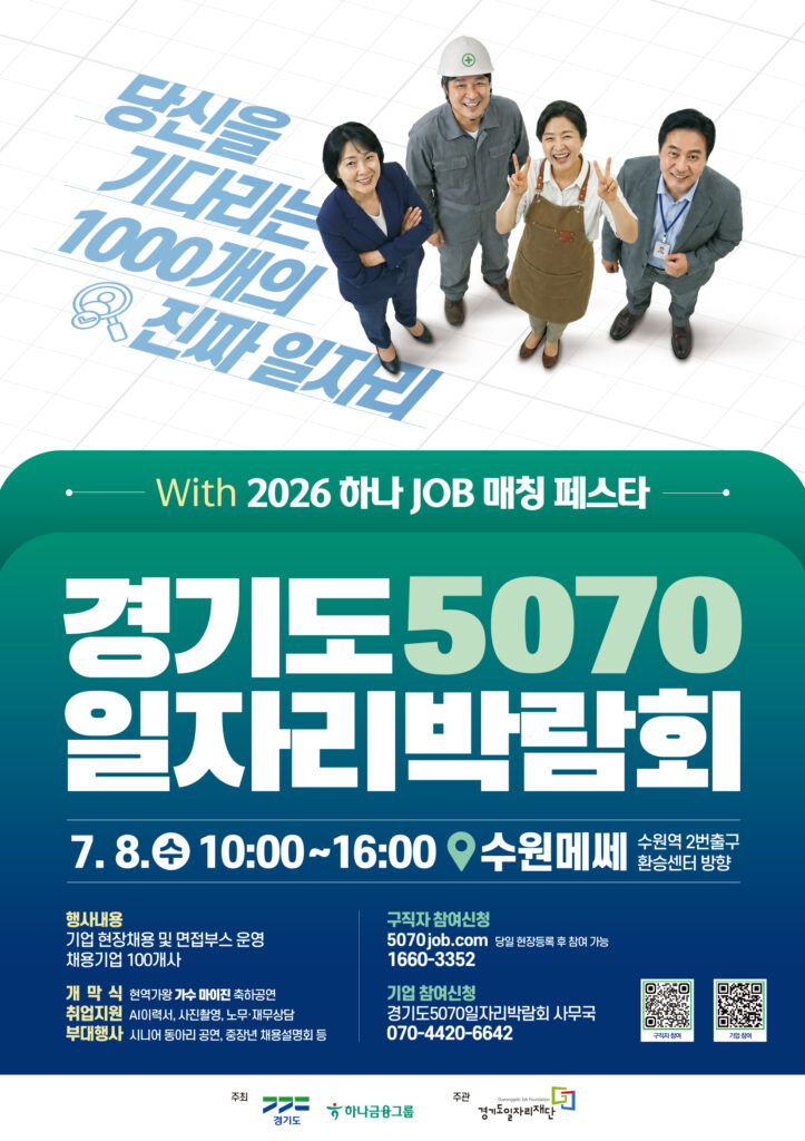 2026년 경기도 5070 일자리박람회(남부권역) 포스터